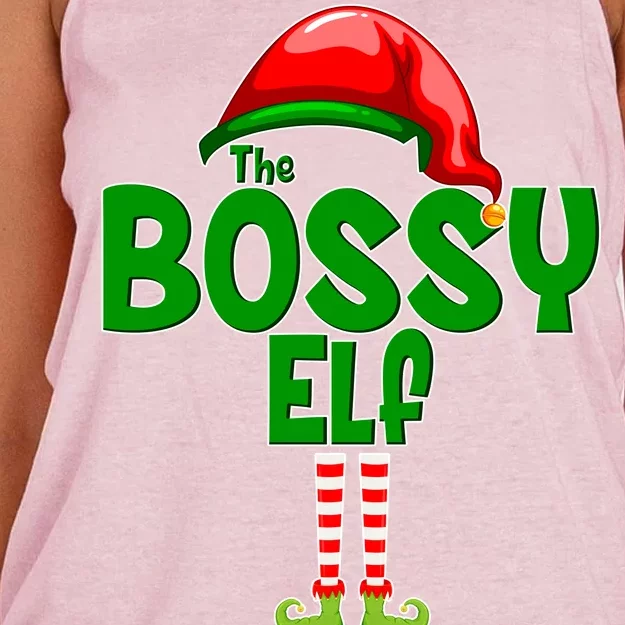 The Grumpy Elf Matching Christmas Women's Knotted Racerback Tank