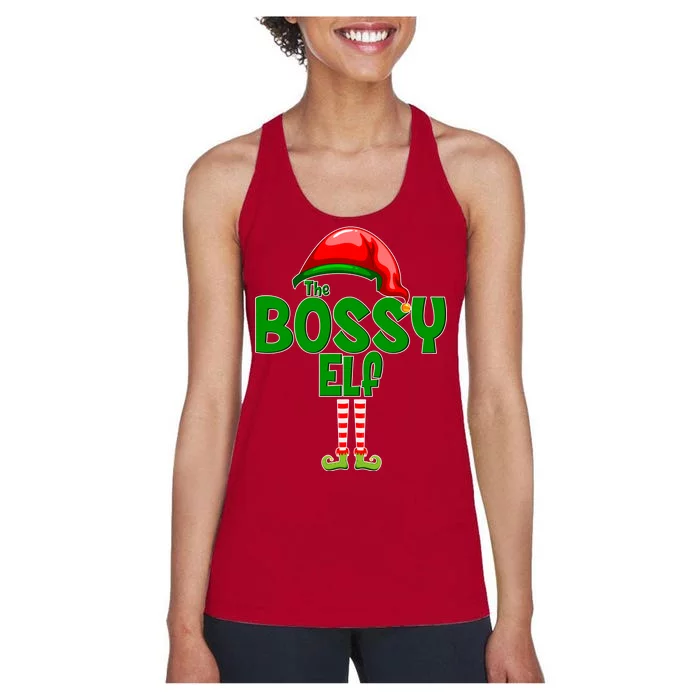 The Grumpy Elf Matching Christmas Women's Racerback Tank