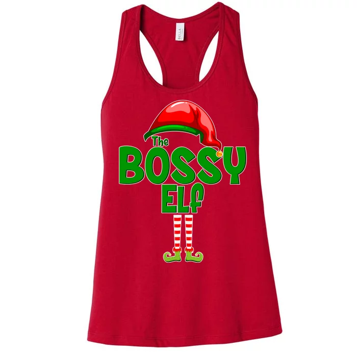 The Grumpy Elf Matching Christmas Women's Racerback Tank