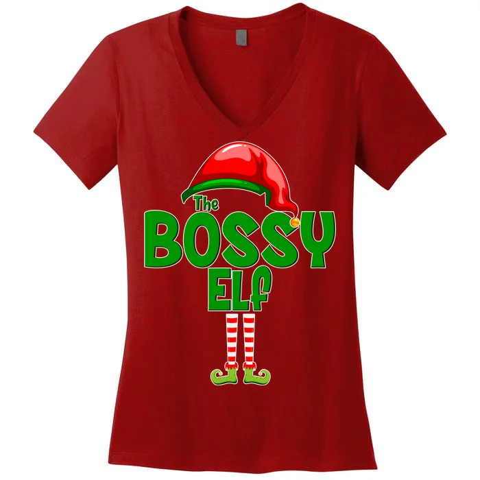 The Grumpy Elf Matching Christmas Women's V-Neck T-Shirt