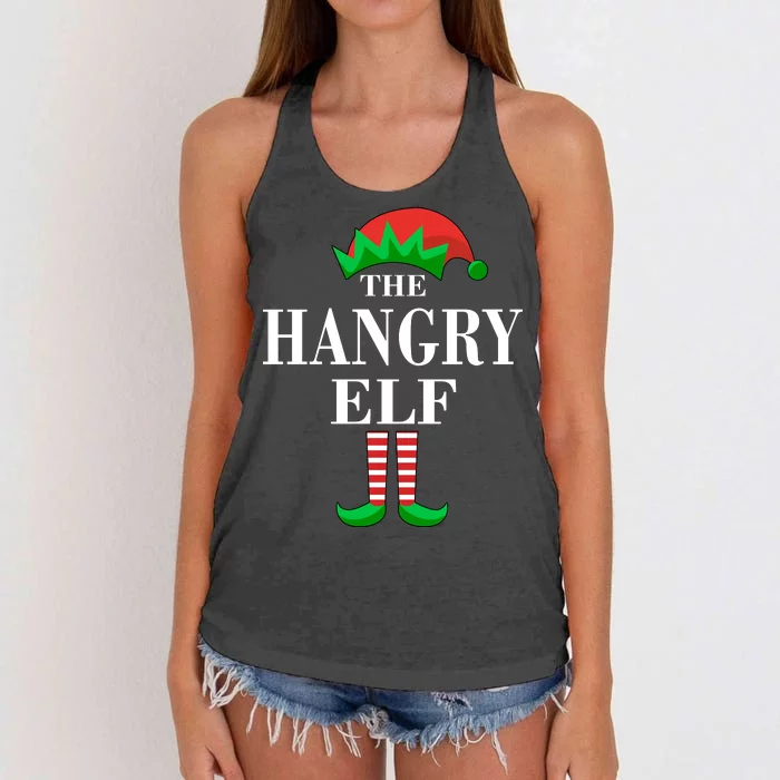 The Hangry Elf Funny Family Matching Christmas Women's Knotted Racerback Tank