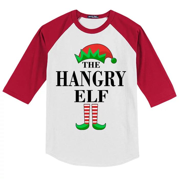 The Hangry Elf Funny Family Matching Christmas Kids Colorblock Raglan Jersey