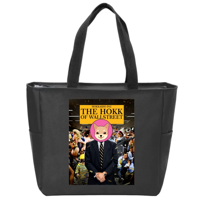 The Hokk of Wallstreet Hokkaido Inu Coin Crypto Currency Zip Tote Bag