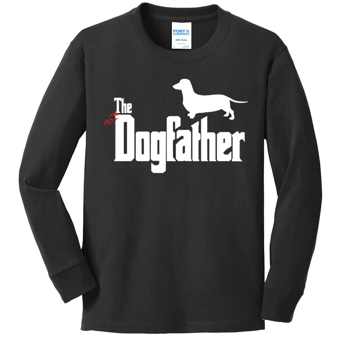 The Hot Dog DogFather Kids Long Sleeve Shirt