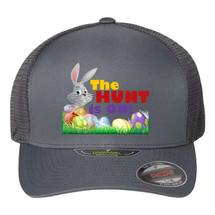 The Hunt is On! Easter Rabbit Egg Hunt Flexfit Unipanel Trucker Cap