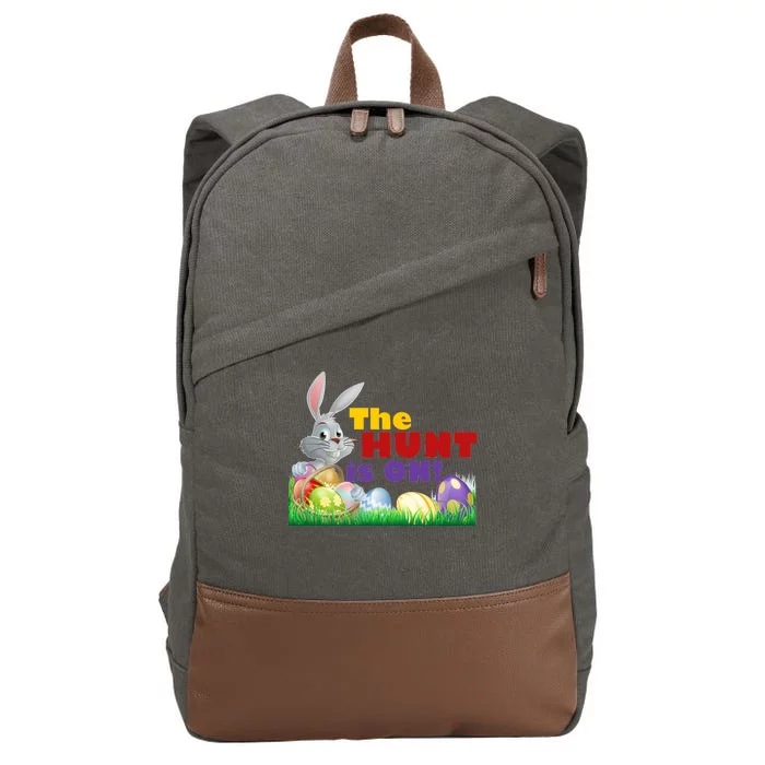 The Hunt is On! Easter Rabbit Egg Hunt Cotton Canvas Backpack