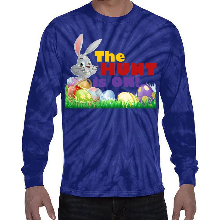 The Hunt is On! Easter Rabbit Egg Hunt Tie-Dye Long Sleeve Shirt