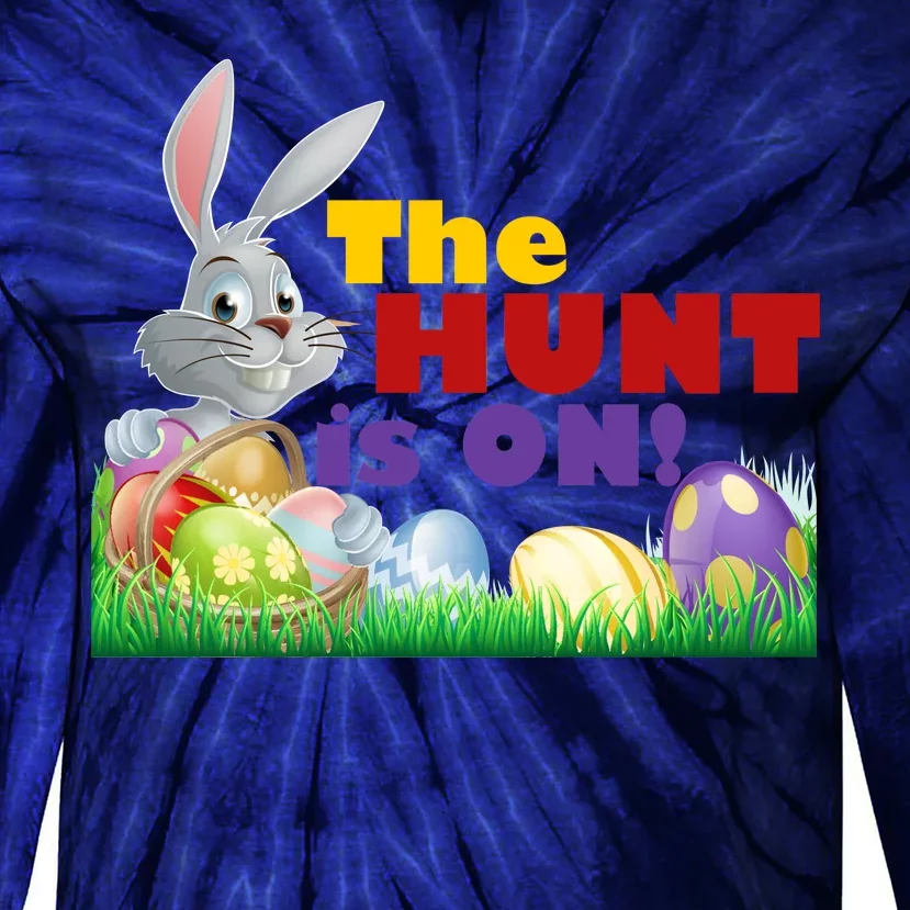 The Hunt is On! Easter Rabbit Egg Hunt Tie-Dye Long Sleeve Shirt