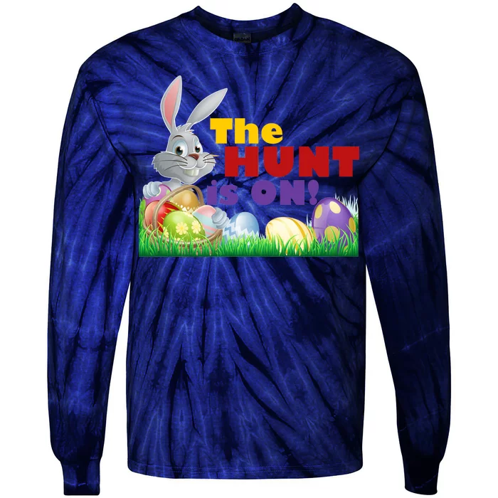 The Hunt is On! Easter Rabbit Egg Hunt Tie-Dye Long Sleeve Shirt