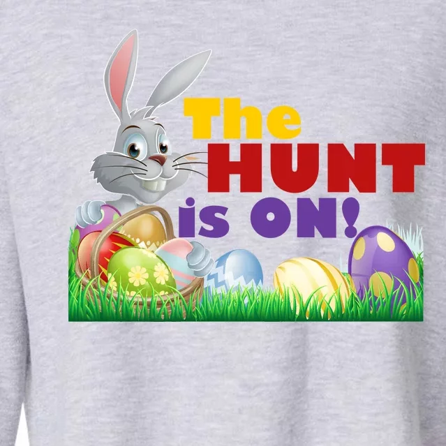 The Hunt is On! Easter Rabbit Egg Hunt Cropped Pullover Crew