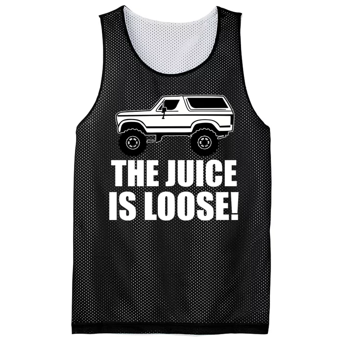 The Juice is Loose White Bronco Funny Mesh Reversible Basketball Jersey Tank