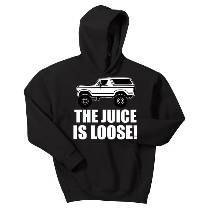 The Juice is Loose White Bronco Funny Kids Hoodie