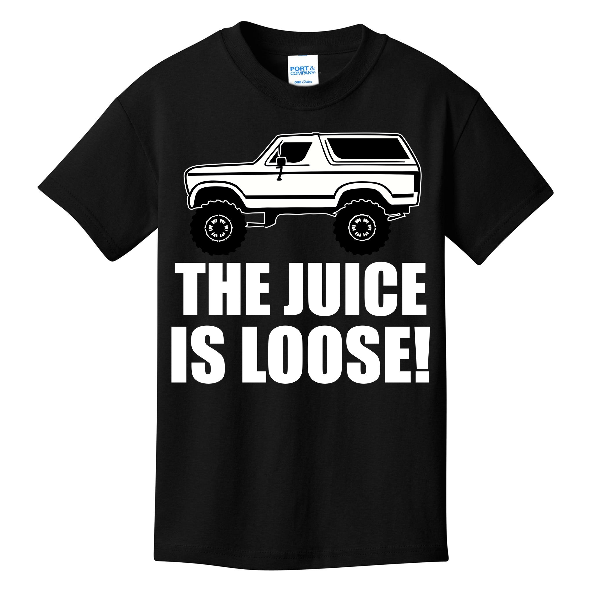 The Juice is Loose White Bronco Funny Kids T-Shirt