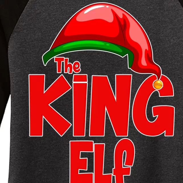 The King Elf Christmas Women's Tri-Blend 3/4-Sleeve Raglan Shirt