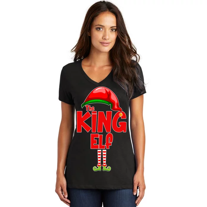 The King Elf Christmas Women's V-Neck T-Shirt