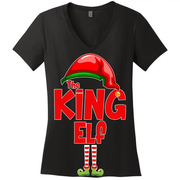 The King Elf Christmas Women's V-Neck T-Shirt