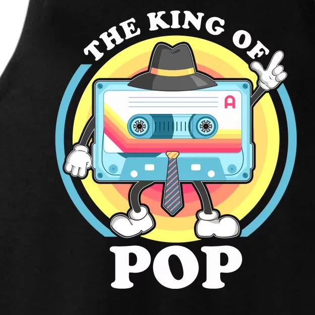 The King of Pop Retro Cassette Tape Ladies Tri-Blend Wicking Tank