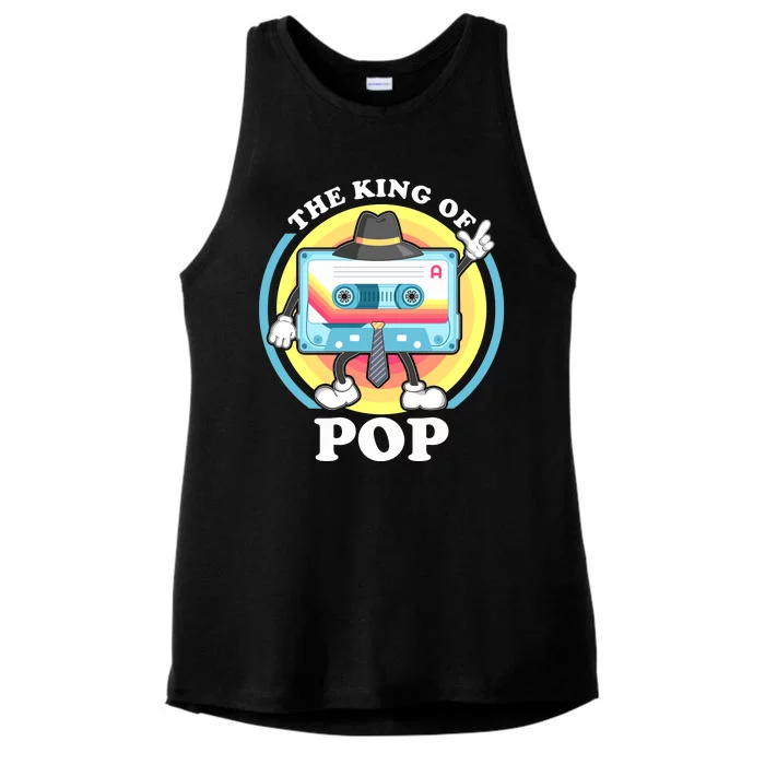 The King of Pop Retro Cassette Tape Ladies Tri-Blend Wicking Tank