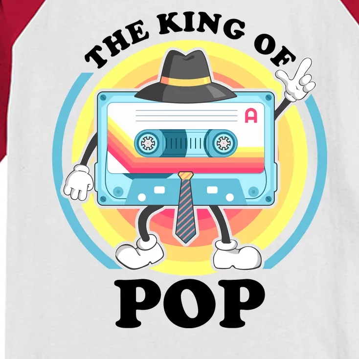 The King of Pop Retro Cassette Tape Kids Colorblock Raglan Jersey