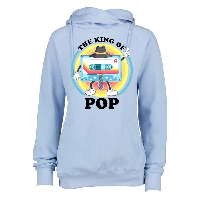 The King of Pop Retro Cassette Tape Womens Funnel Neck Pullover Hood