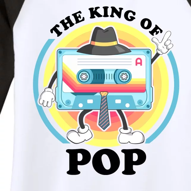 The King of Pop Retro Cassette Tape Women's Tri-Blend 3/4-Sleeve Raglan Shirt