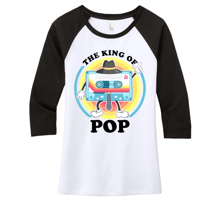 The King of Pop Retro Cassette Tape Women's Tri-Blend 3/4-Sleeve Raglan Shirt