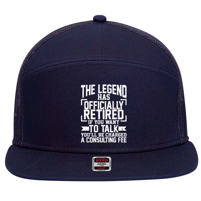 The Legend Has Officially Retired 7 Panel Mesh Trucker Snapback Hat