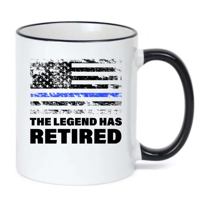 The Legend Has Retired Blue Thin Line Black Color Changing Mug