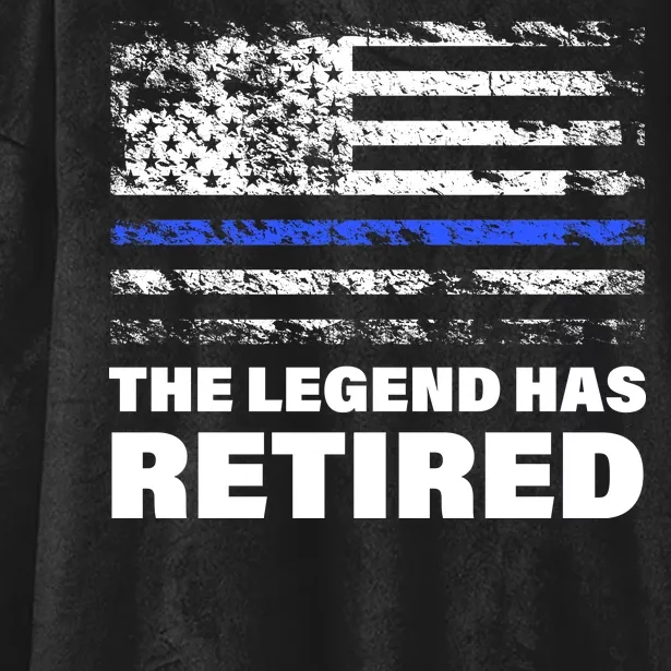 The Legend Has Retired Blue Thin Line Hooded Wearable Blanket