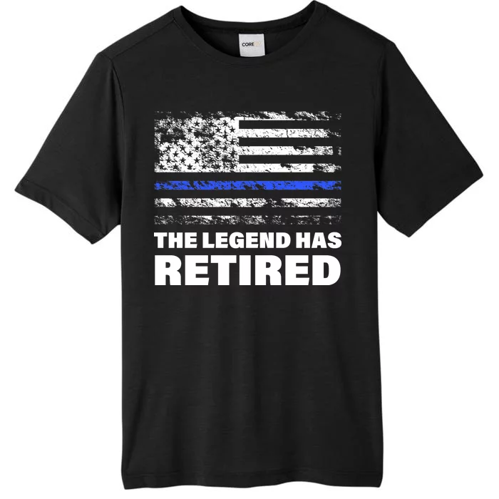 The Legend Has Retired Blue Thin Line ChromaSoft Performance T-Shirt