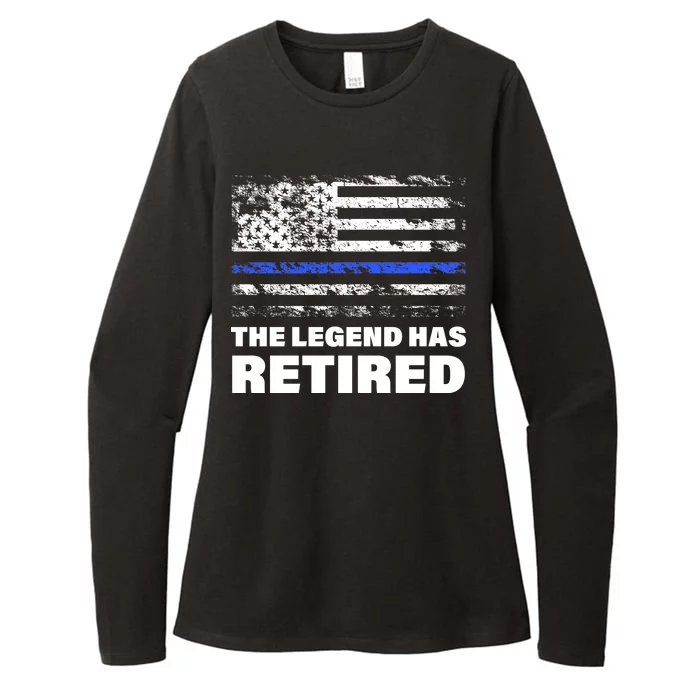 The Legend Has Retired Blue Thin Line Womens CVC Long Sleeve Shirt