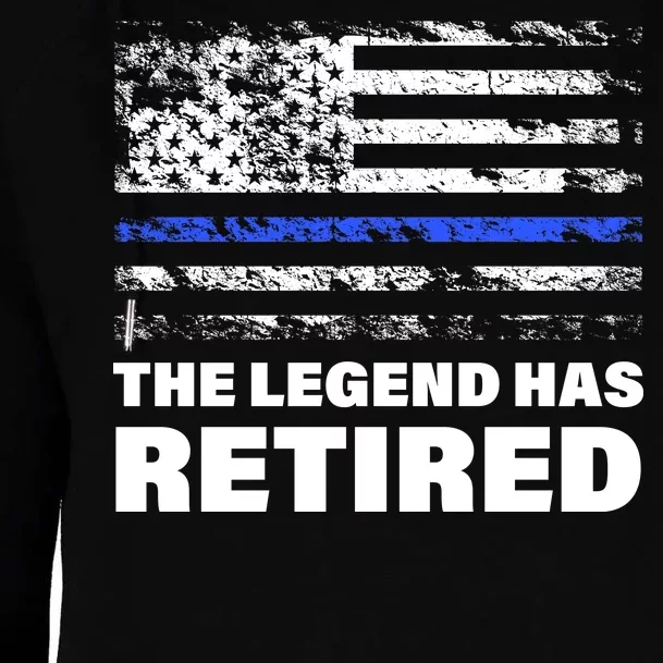 The Legend Has Retired Blue Thin Line Womens Funnel Neck Pullover Hood