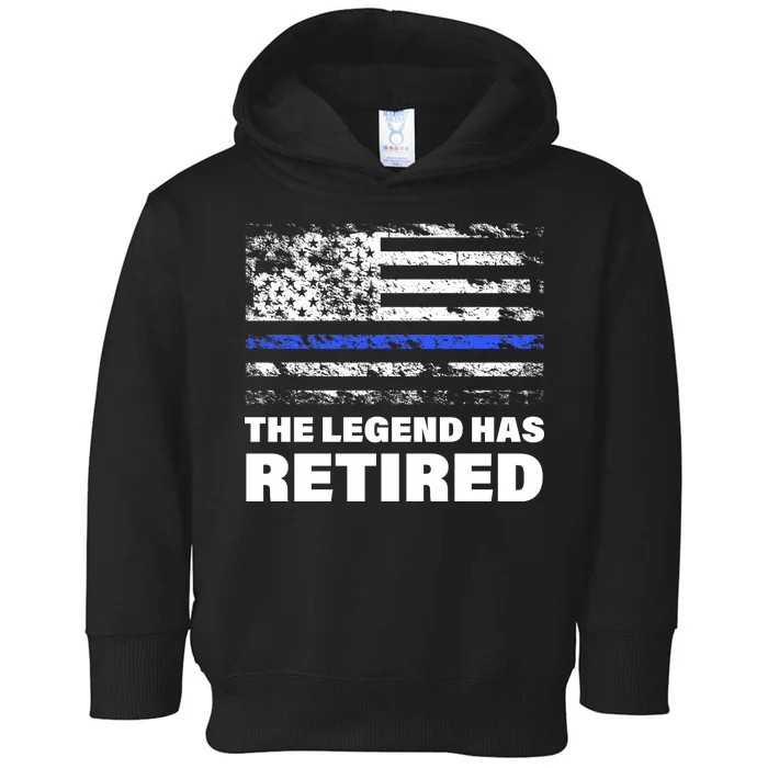 The Legend Has Retired Blue Thin Line Toddler Hoodie