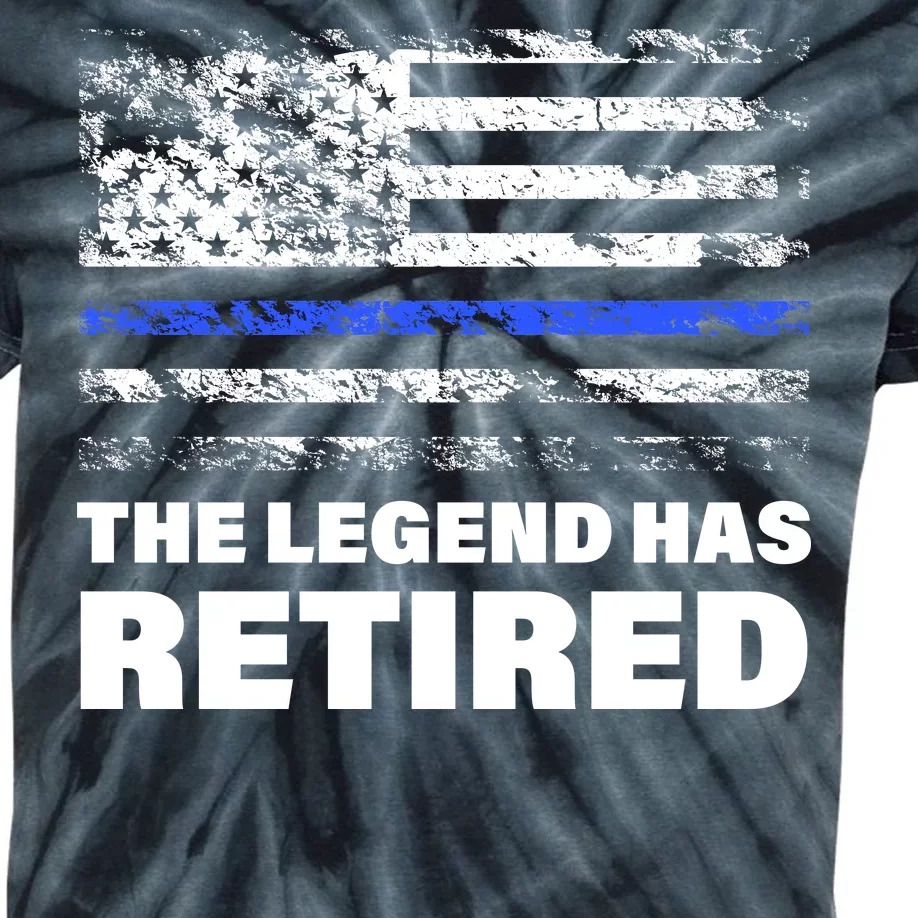 The Legend Has Retired Blue Thin Line Kids Tie-Dye T-Shirt