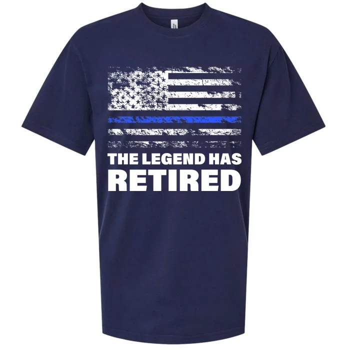 The Legend Has Retired Blue Thin Line Sueded Cloud Jersey T-Shirt