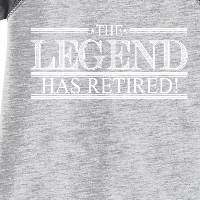 The Legend Has Retired! Funny Retirement Infant Baby Jersey Bodysuit