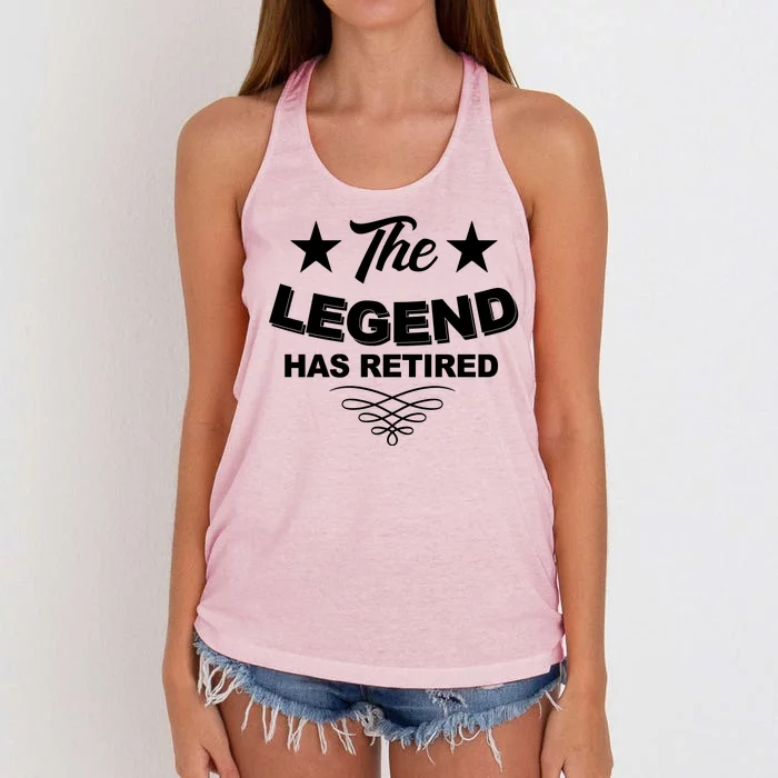 The Legend Has Retired Funny Retirement Gift Women's Knotted Racerback Tank