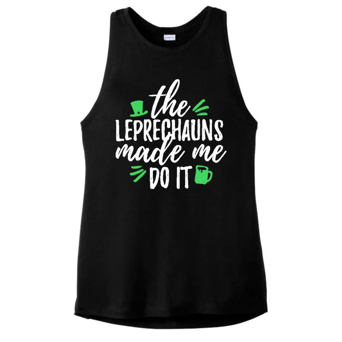 The Leprechauns Made Me Do It Funny Ladies Tri-Blend Wicking Tank