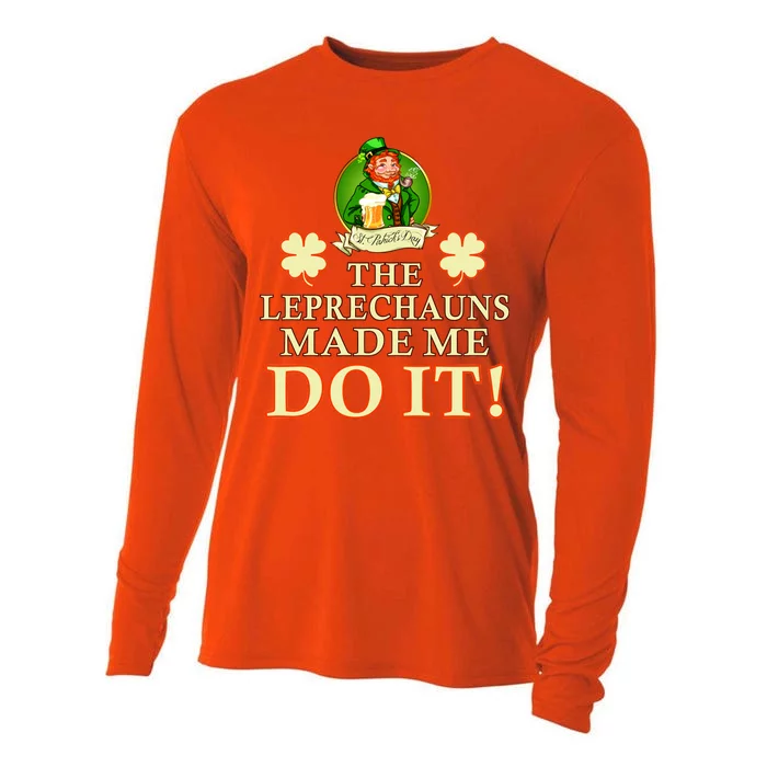 The Leprechauns Made Me Do It Funny Irish St Patrick's Day Cooling Performance Long Sleeve Crew