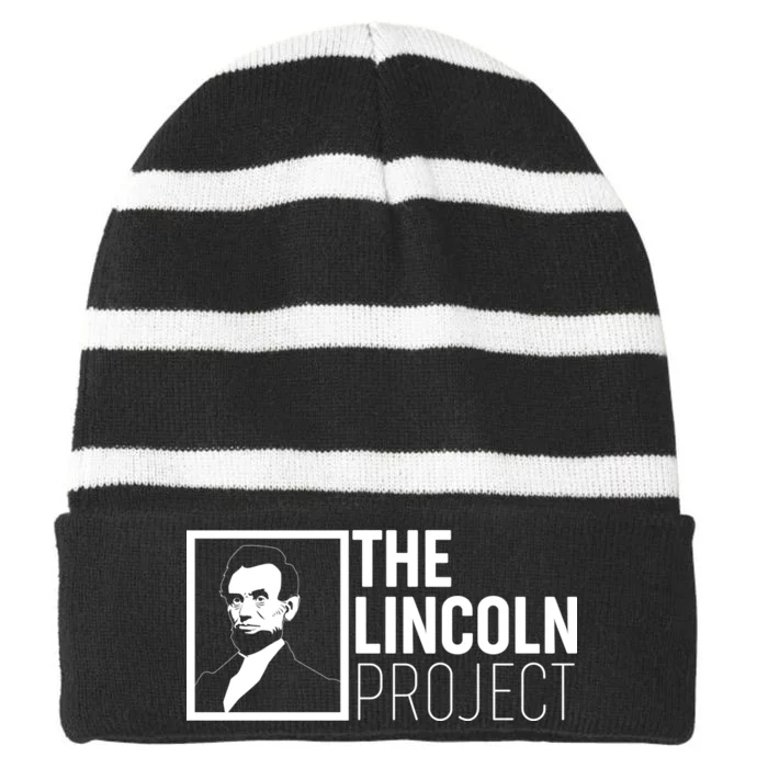 The Lincoln Project Striped Beanie with Solid Band