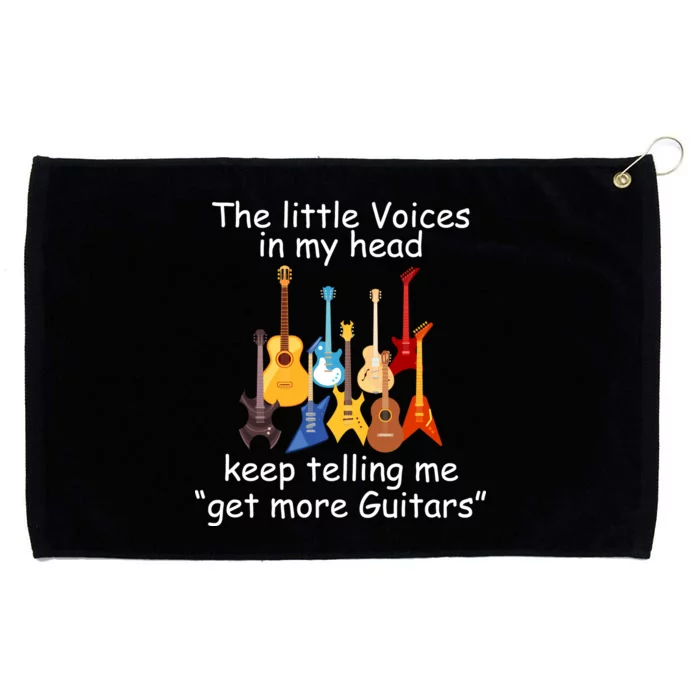 The Little Voices In My Head Say Get More Guitars Grommeted Golf Towel