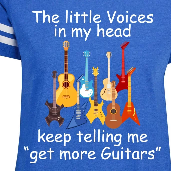 The Little Voices In My Head Say Get More Guitars Enza Ladies Jersey Football T-Shirt