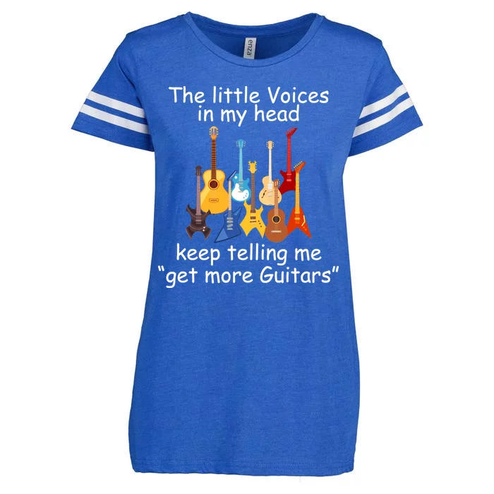 The Little Voices In My Head Say Get More Guitars Enza Ladies Jersey Football T-Shirt