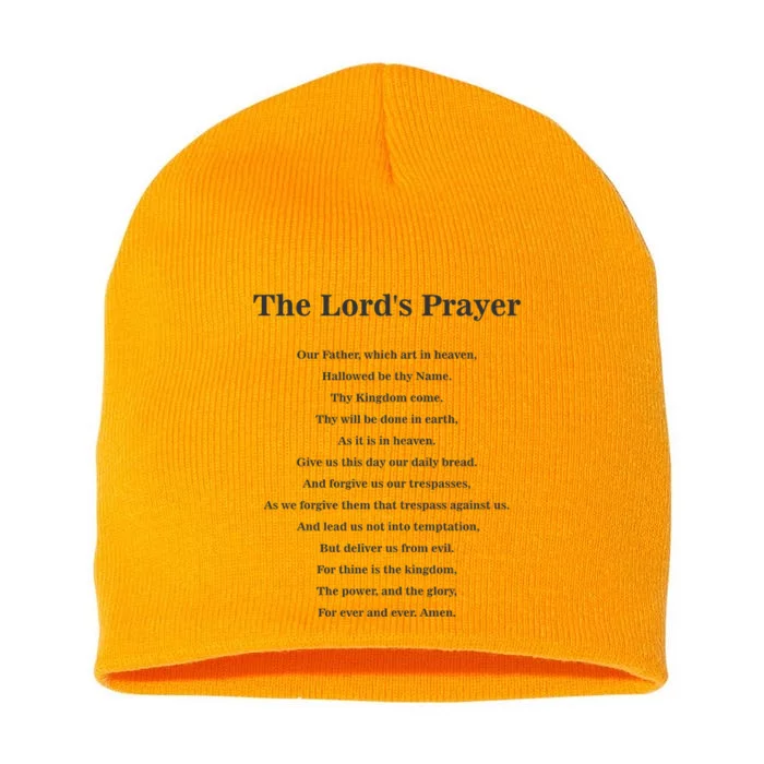 The Lord's Prayer Short Acrylic Beanie