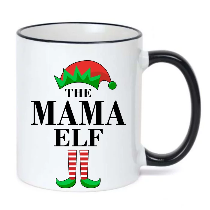 The Mama Elf Family Matching Christmas Black Color Changing Mug