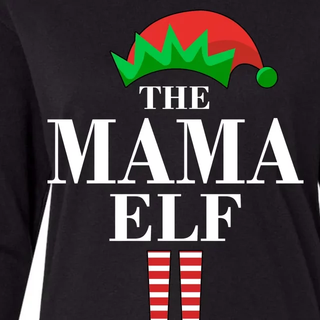 The Mama Elf Family Matching Christmas Womens Cotton Relaxed Long Sleeve T-Shirt