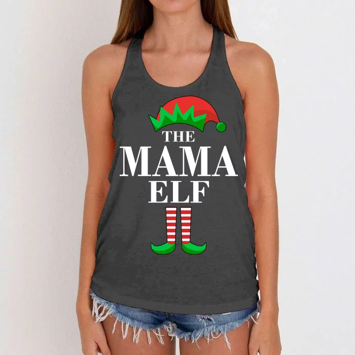 The Mama Elf Family Matching Christmas Women's Knotted Racerback Tank