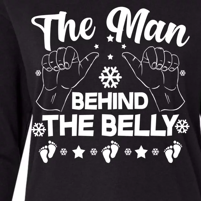 The Man Behind The Belly New Dad Womens Cotton Relaxed Long Sleeve T-Shirt