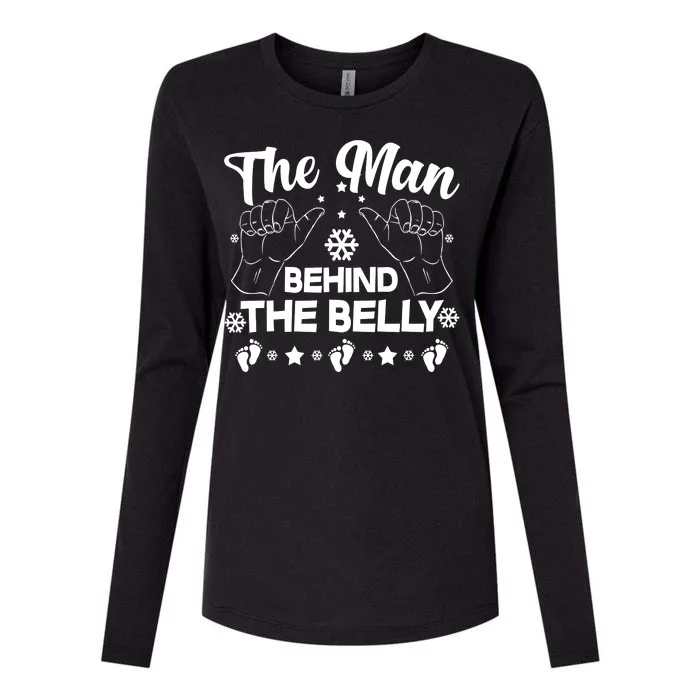 The Man Behind The Belly New Dad Womens Cotton Relaxed Long Sleeve T-Shirt