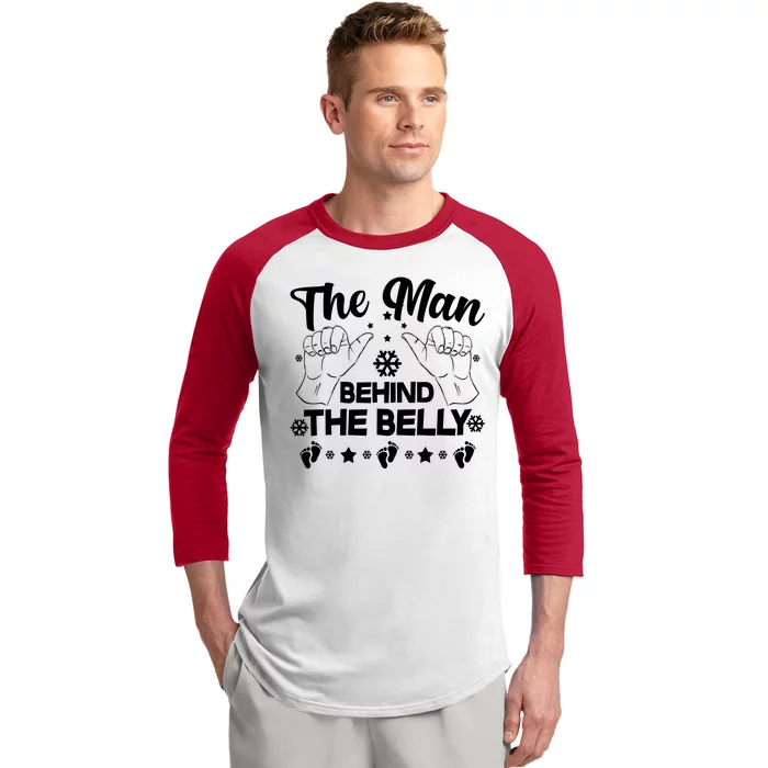 The Man Behind The Belly New Dad Baseball Sleeve Shirt